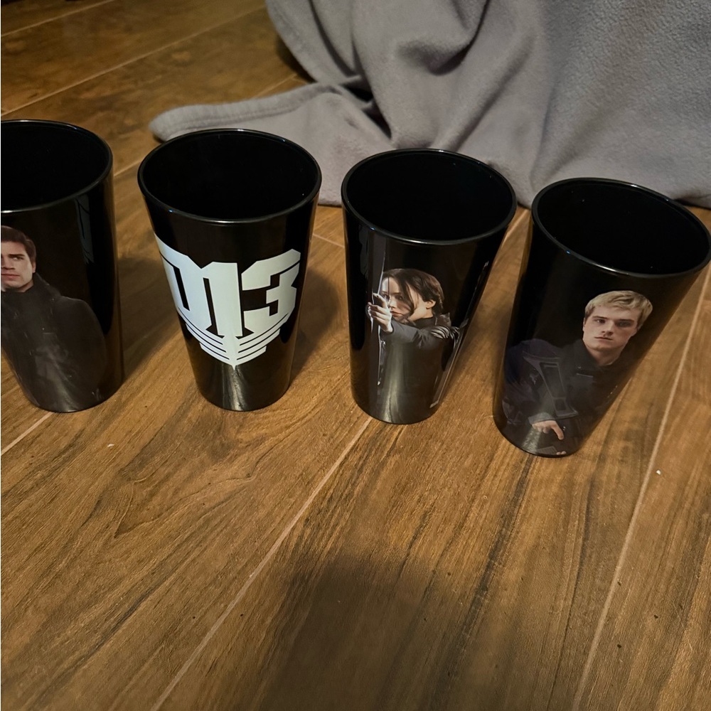 Hunger games glasses 
Set of 4 
No scratches or chips